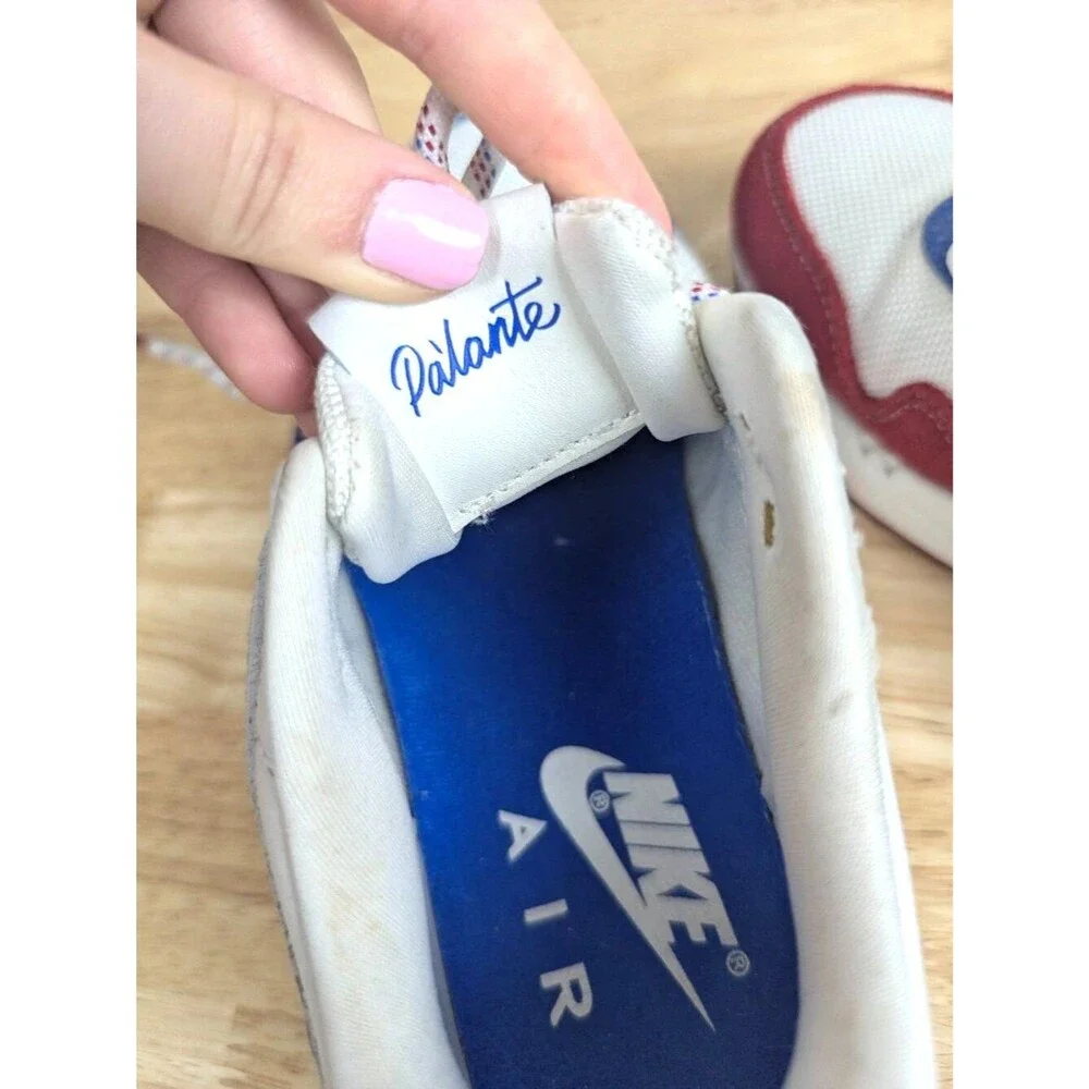 Nike | Air Max 1 Puerto Rico Pa'lante White Red Blue Sneakers Womens Size W 5.5